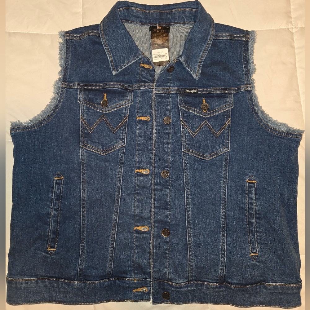 Women's Wrangler Blue Denim Vest Size XL